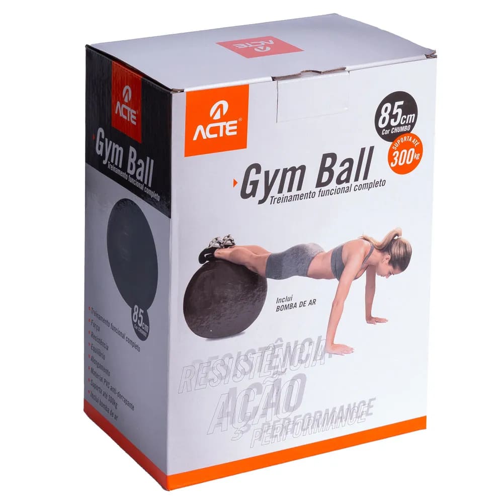 Bola de Pilates 85cm Preto - Acte Sports - Loja do Fisioterapeuta